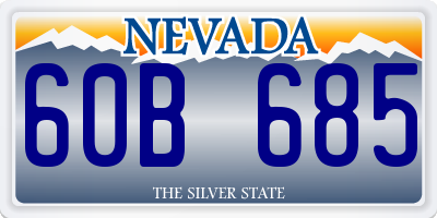 NV license plate 60B685
