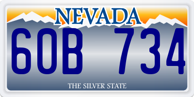 NV license plate 60B734