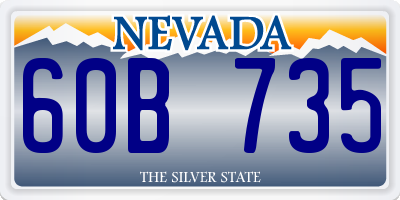 NV license plate 60B735