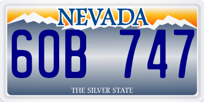 NV license plate 60B747