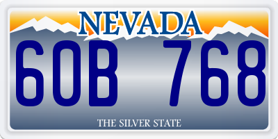 NV license plate 60B768