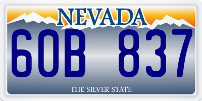 NV license plate 60B837