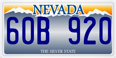 NV license plate 60B920