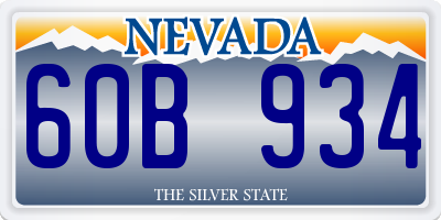 NV license plate 60B934