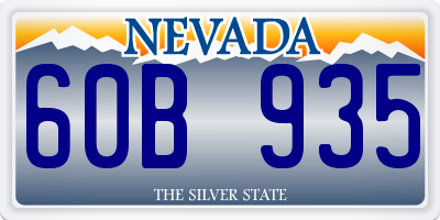 NV license plate 60B935