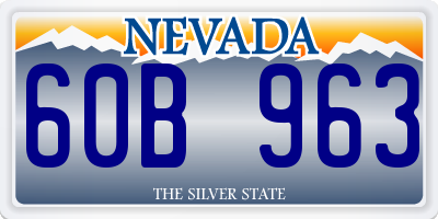 NV license plate 60B963