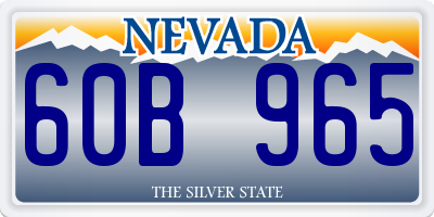 NV license plate 60B965