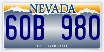 NV license plate 60B980