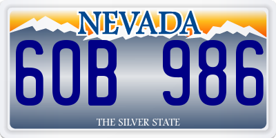 NV license plate 60B986