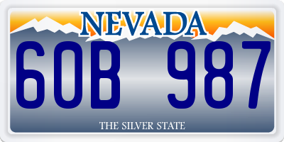 NV license plate 60B987