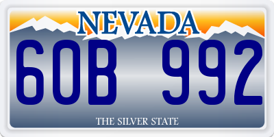 NV license plate 60B992