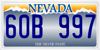 NV license plate 60B997