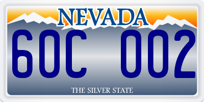 NV license plate 60C002