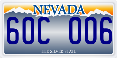 NV license plate 60C006