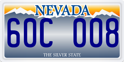 NV license plate 60C008