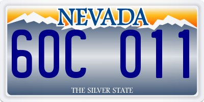 NV license plate 60C011