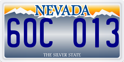 NV license plate 60C013