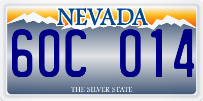 NV license plate 60C014