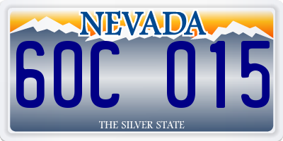 NV license plate 60C015