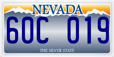 NV license plate 60C019