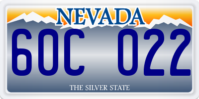 NV license plate 60C022