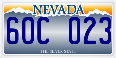 NV license plate 60C023