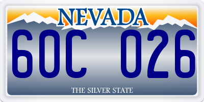 NV license plate 60C026