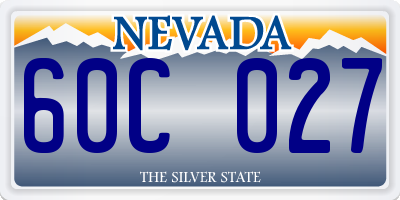 NV license plate 60C027