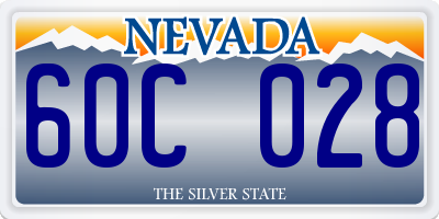 NV license plate 60C028