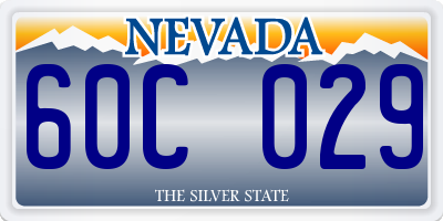 NV license plate 60C029