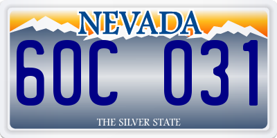 NV license plate 60C031