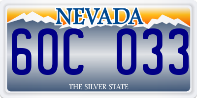 NV license plate 60C033