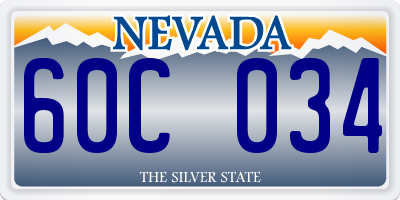 NV license plate 60C034