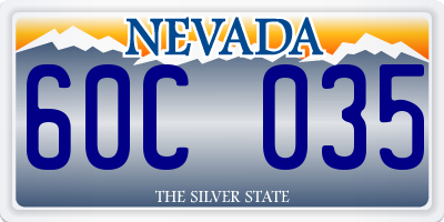 NV license plate 60C035