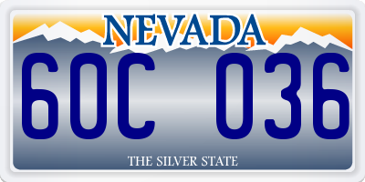 NV license plate 60C036
