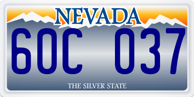 NV license plate 60C037