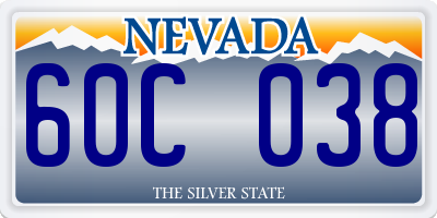 NV license plate 60C038