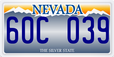 NV license plate 60C039