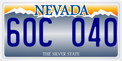 NV license plate 60C040