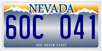 NV license plate 60C041