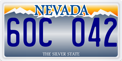 NV license plate 60C042