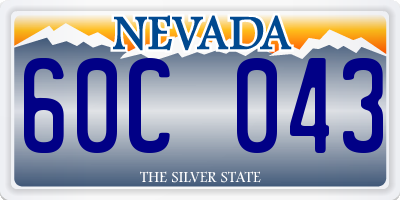 NV license plate 60C043
