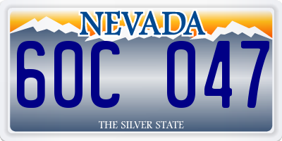 NV license plate 60C047
