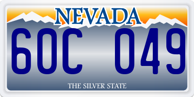 NV license plate 60C049