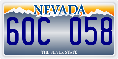 NV license plate 60C058