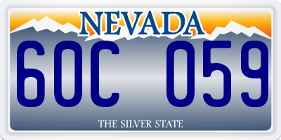NV license plate 60C059