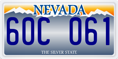 NV license plate 60C061