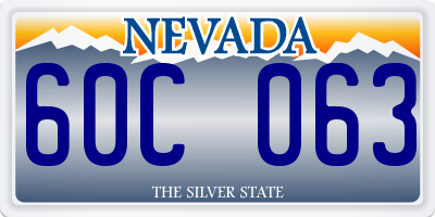 NV license plate 60C063