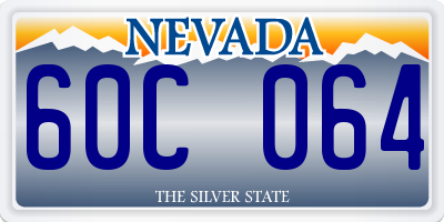 NV license plate 60C064