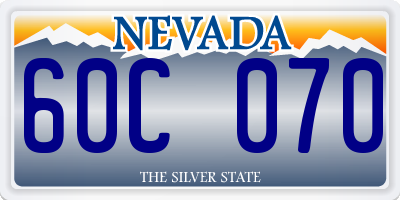 NV license plate 60C070